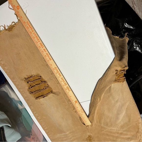 Vervet Leslie Super High Rise 90's Vintage Crop Flare Jeans Tan Brown Size 32 U - Picture 9 of 11